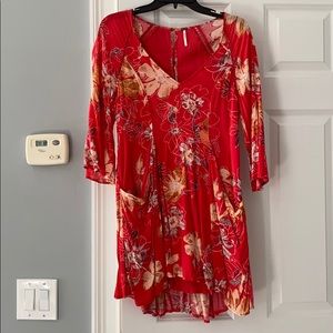 Free People Red Floral Dress